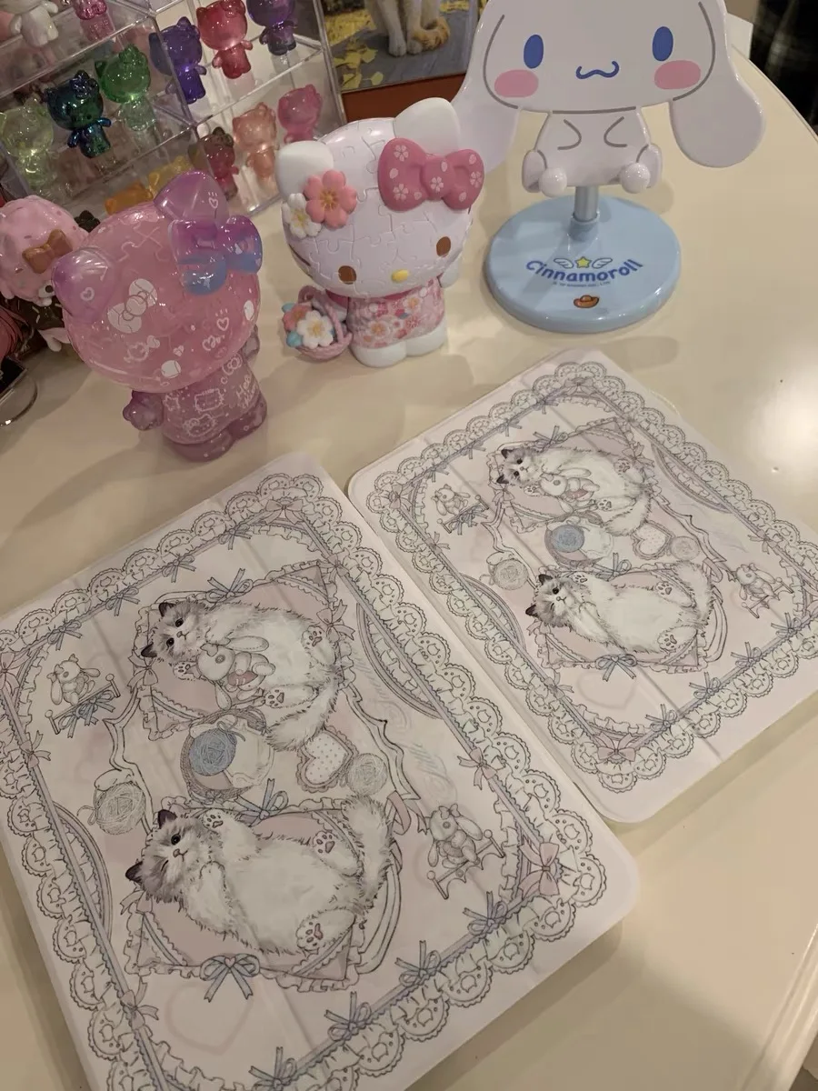 Funda protectora Original para tableta Cream Sweet, serie Lullaby Marioneta Cat, adecuada para iPad, Material acrílico, protección antiflexión