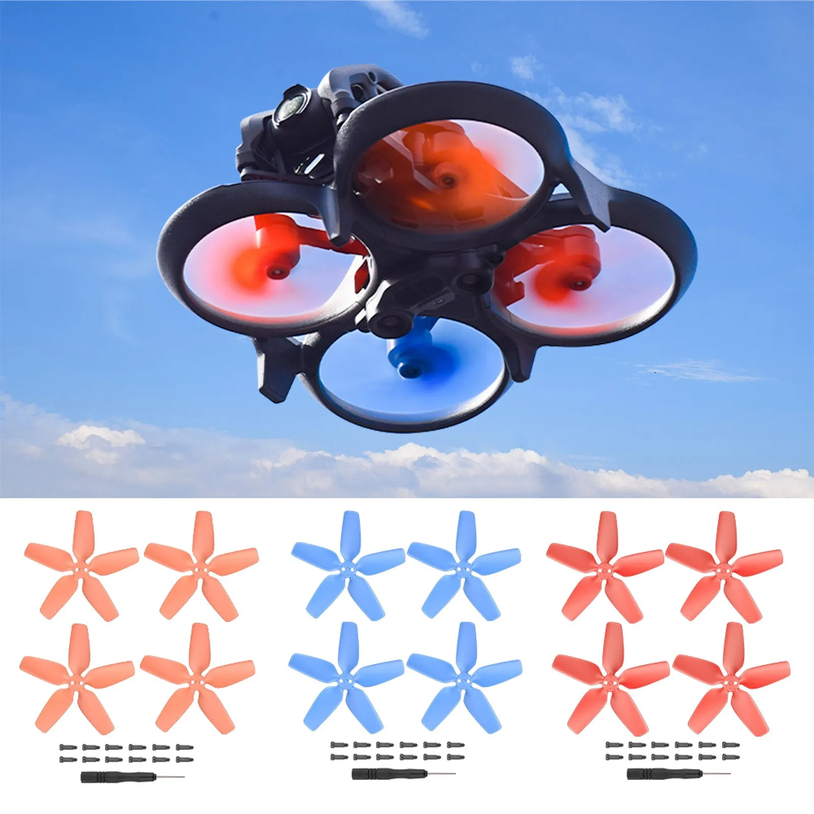 For DJI Avata Propeller Low Noise Colorful Propeller Drone Accessories