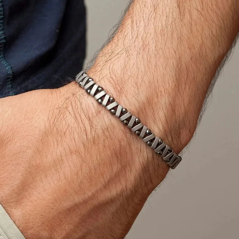 Men\'s Women\'s Extra Strength Black & COPPER Magnetic Hematite bracelet