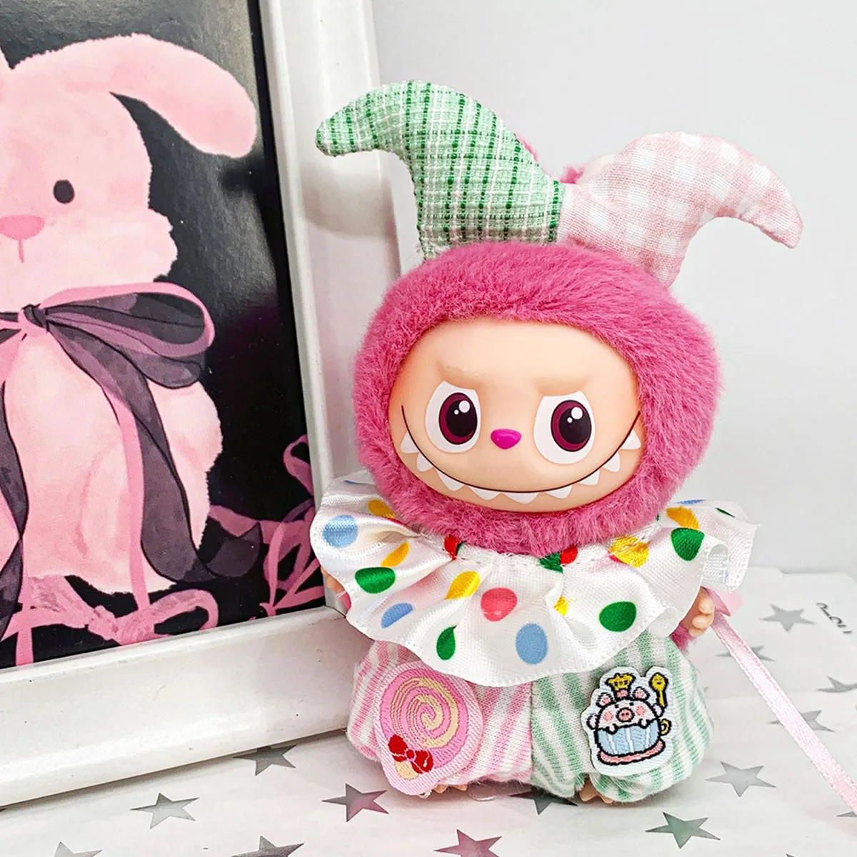 [Без куклы] цирковой костюм, комплект одежды клоуна для 10,5 см, мини-лабу 4,0, аксессуары для кукольной одежды, цветной шар, костюм клоуна