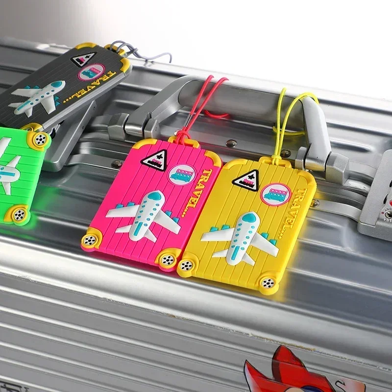 New PVC Silicone Luggage Tags Travel Accessories Suitcase Tags Fashion Style Portable Travel Label ID Address Holder