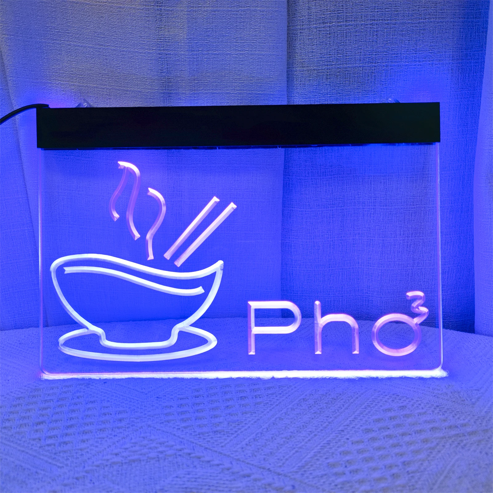 

Pho Vietnamese Noodles Restaurant Dual Color LED Neon Sign,Carved Using 3D Surface Technology,for Storefront Window Glass Shop