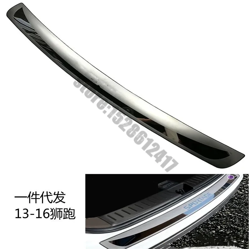 for KIA SPORTAGE 2013-2015 Rear Bumper Protector Sill Trunk Tread Plate Trim Stickers Accessories Welcome pedal trunk threshold