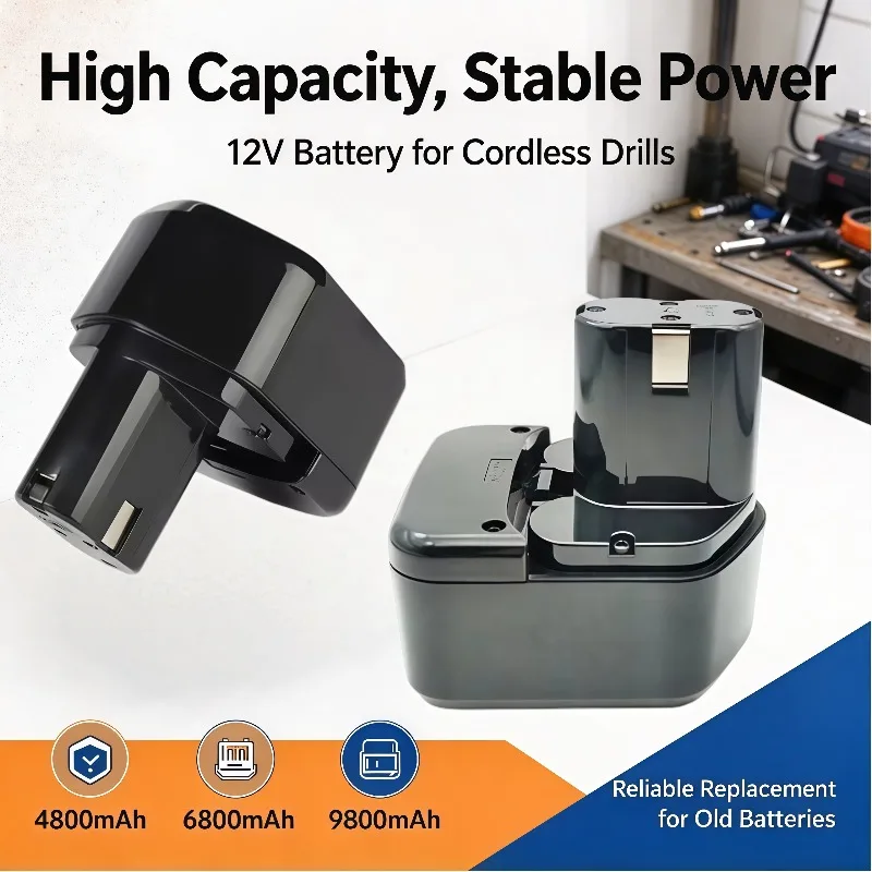 12V 4800/6800/9800mAh Battery Pack Spare Replacement For Hitachi WR12DMR CD4D DH15DV C5D Cordless Drill Power Tool