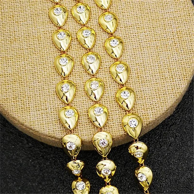 DIY1YD Width 12mm Rhinestone Chain Pearl Crystal Chain Sew on Trims Wedding Dress Costume Applique