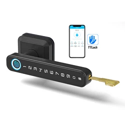 Smart Fingerprint Handle Keyless Entry Biometric Ttlock Mobile Phone App Remote Control Bedroom Electronic Password Door Lock