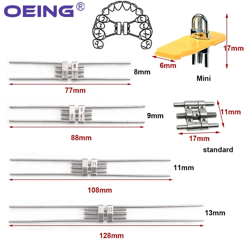 1Pc Dental Orthodontic Expansion Screw Rapid Palatal Expander Frame Type Mini Standard8/9/11/13m Ortodontyczne materiały dentystyczne