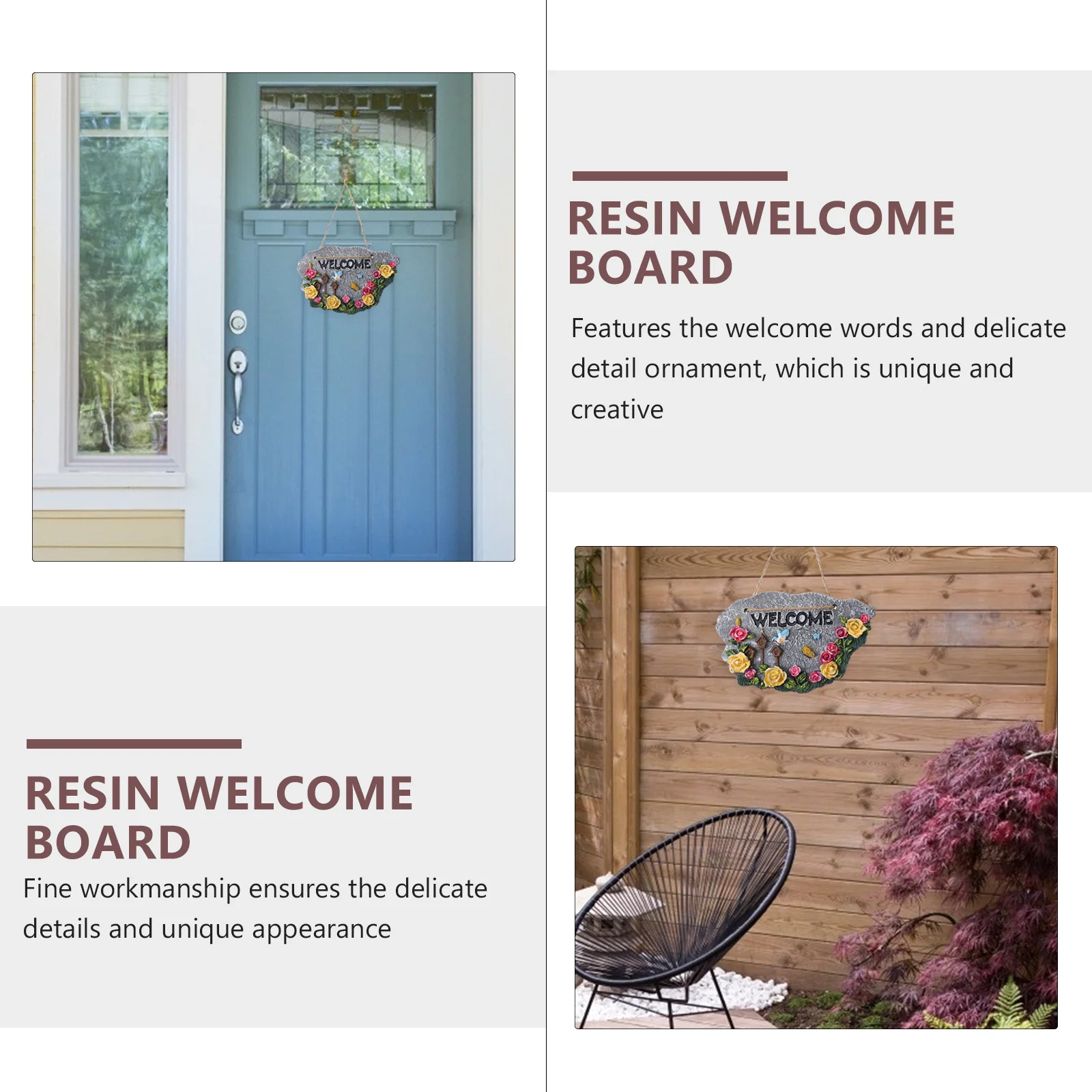 

1Pcs Unique Welcome Board Adornment Rope Design Creative House Festival Party Decorative Pendant Welcome Board Pendant