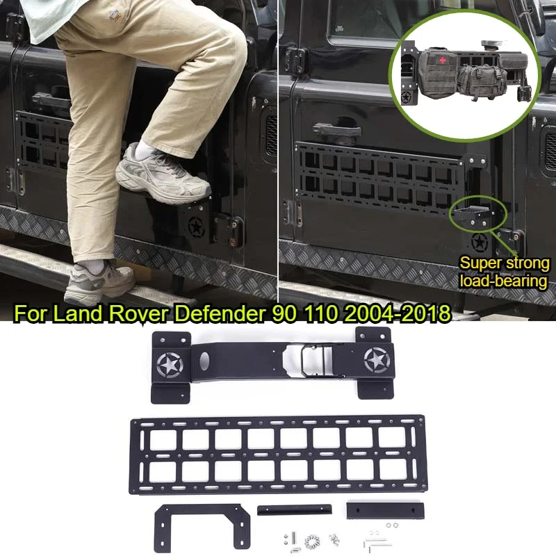 

Fit For Land Rover Defender 90 110 130 Carbon Steel Car Door Expand the space Foot Rest Car Roof Rack Step Exterior Accessories