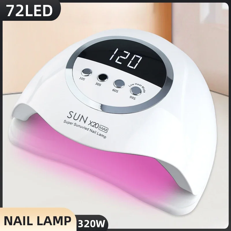 320W UV LED Lamp For Nail Manicure 72 LEDS Professional Gel Polish Drying Lamps With Timer Auto Sensor Equipment Tools