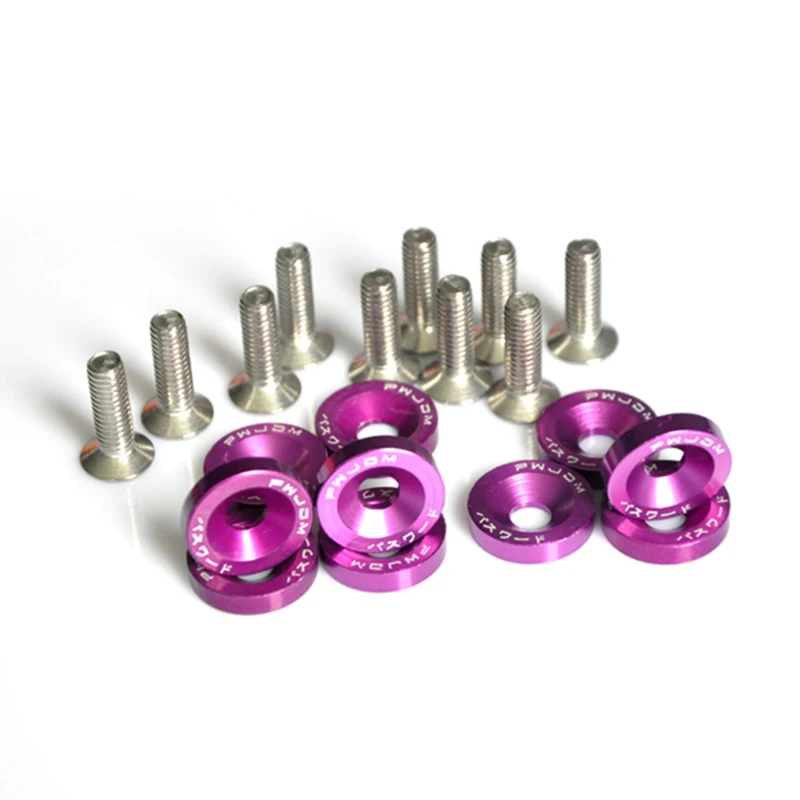 10pcs M6 Anodized Aluminum Screw Washers Bolts Auto Accessories Aluminum Screws Bolts Tools Accessories