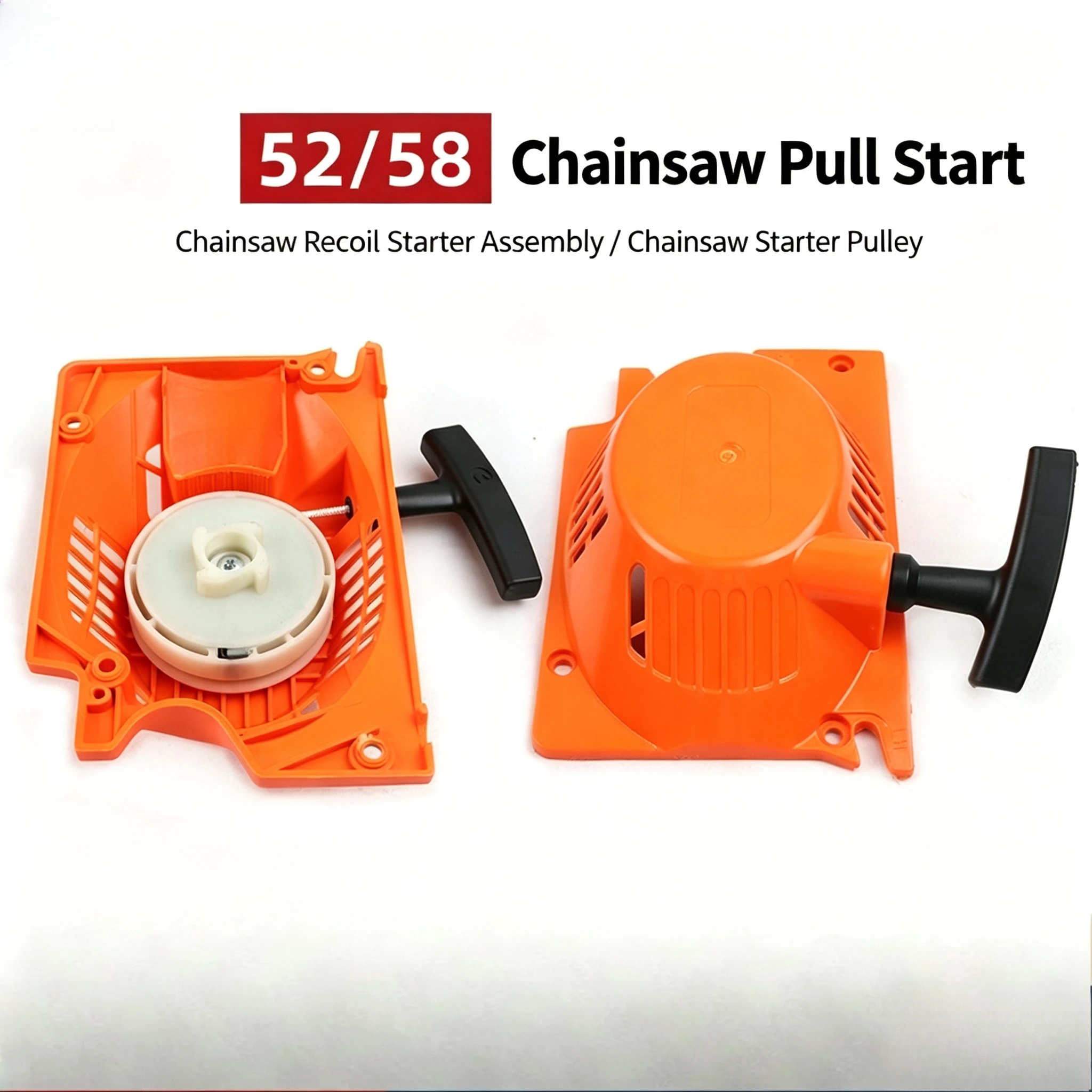 Recoil Pull Starter Assembly 52cc 58cc Chainsaw Replacement Part Engine Start Pull Start Housing Garden Power Tool Accessory