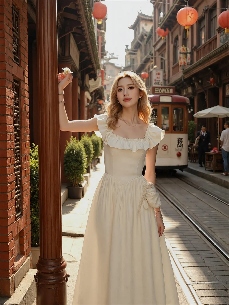 فساتين نسائية وردية على طراز Fairycore بأكمام طائرة Cottagecore جماليات جمالية أدبية بوهو بوهيمية عتيقة كلاسيكية كلاسيكية