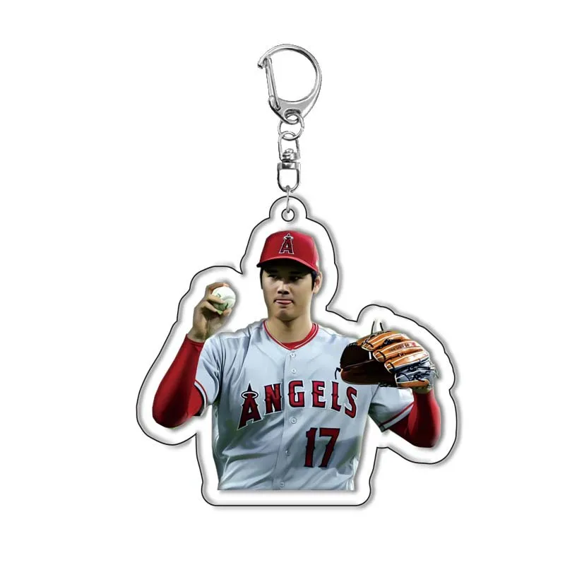 Anime Shohei Otani giocatore di Baseball portachiavi acrilico figure di cartoni animati ciondolo portachiavi per auto accessori per gioielli