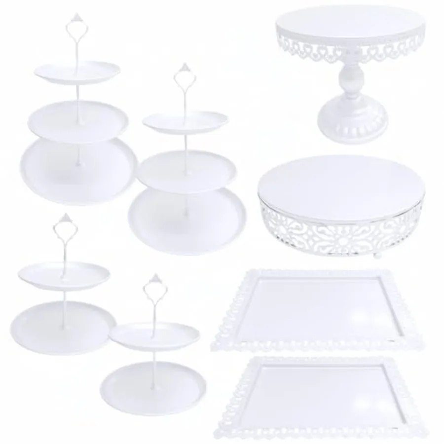 

Набор из 8 подставок для торта: металлические подставки для десертов, многоярусные подставки для кексов, подносы для конфет, пончиков, фруктов, подставка для торта, подсвечник