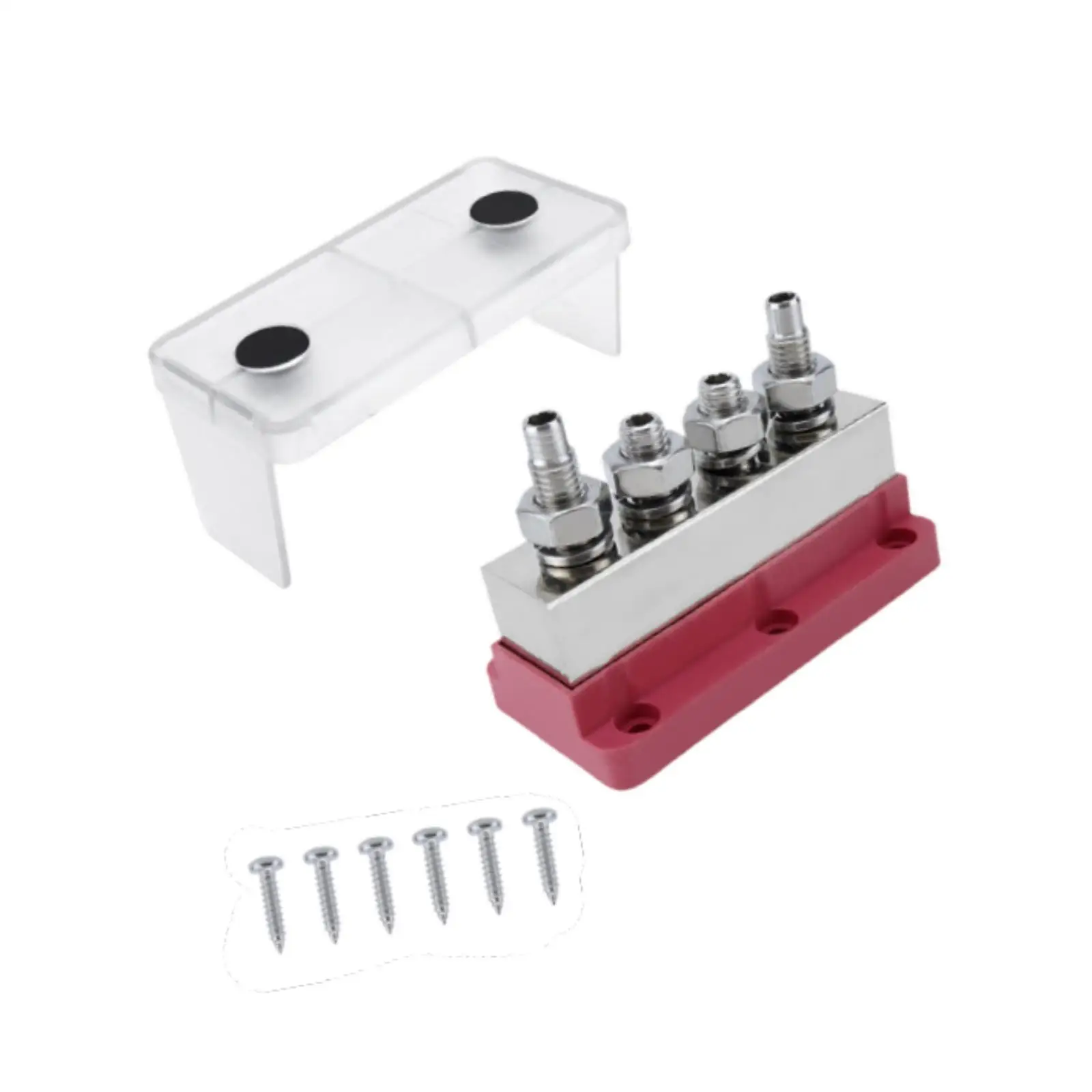 Marine RV 600A Battery Ground Buss Bar 12V-48V for Boats Yachts Easily Install Spare Parts with Cover