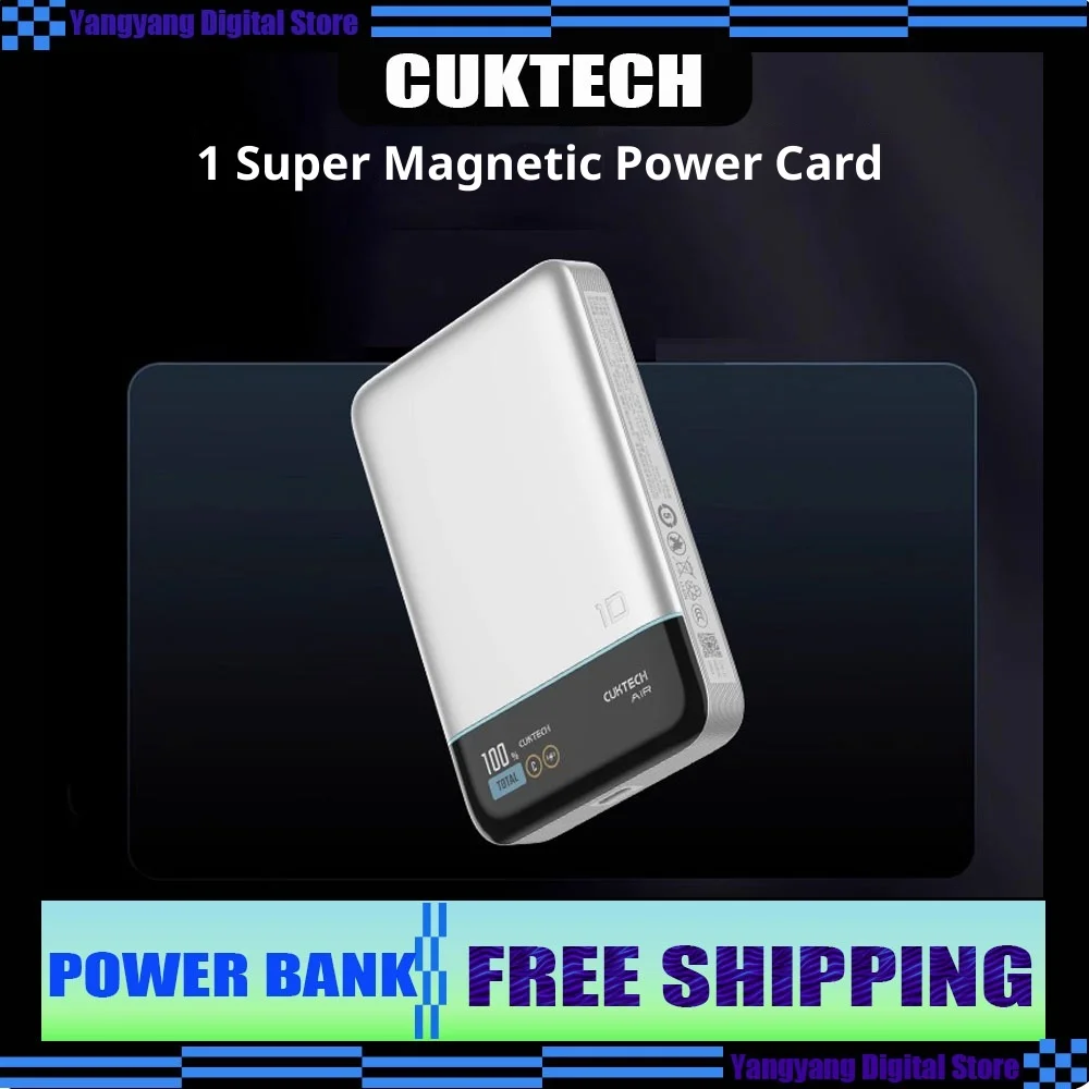 CUKTECH 10 Magnetic Power Bank with Charging Cable 55W MAX Fast Charging 10000mAh Portable TFT Color Screen Power Bank for Gift