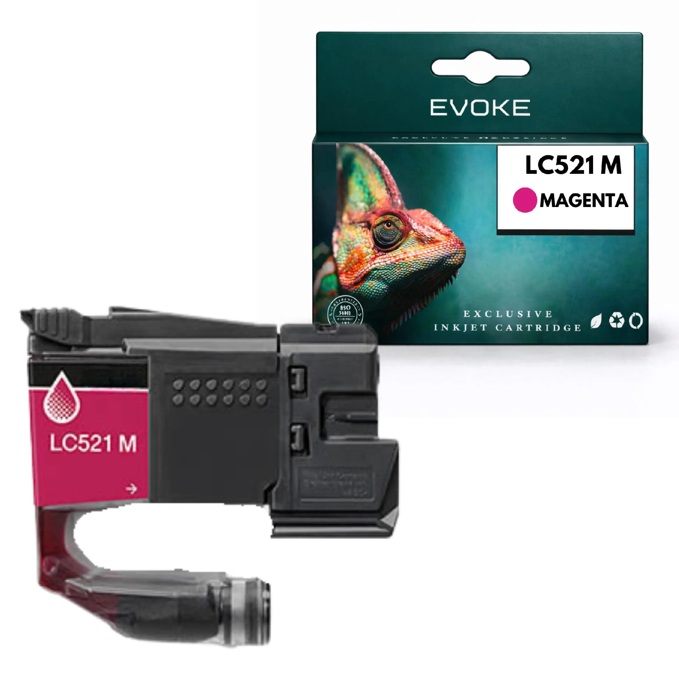 Evoke Compatibele Inkt voor Brother Lc521 Lc-521M Lc521M Magenta Dcp-J1260W Dcp-J1310Dw Dcp-J1360Dw