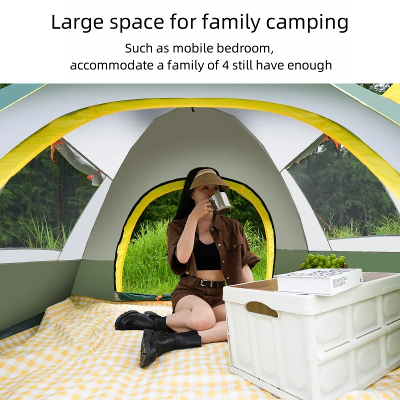 

Tent Outdoor 3-4 Person Fully Automatic Camping Tent Outdoor FishingThickened Rain And Sun Proof Super Lightweight Fast Opening