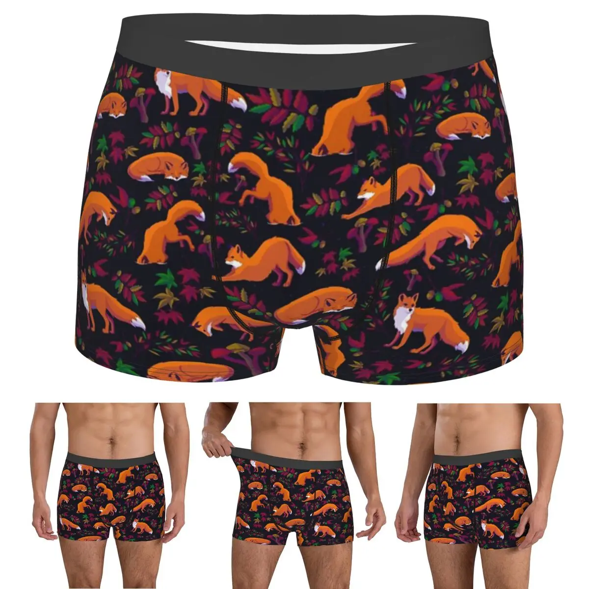 

Boxer Underpants Shorts Forest Fox Panties Men Comfortable Underwear for Homme Man Boyfriend Gift
