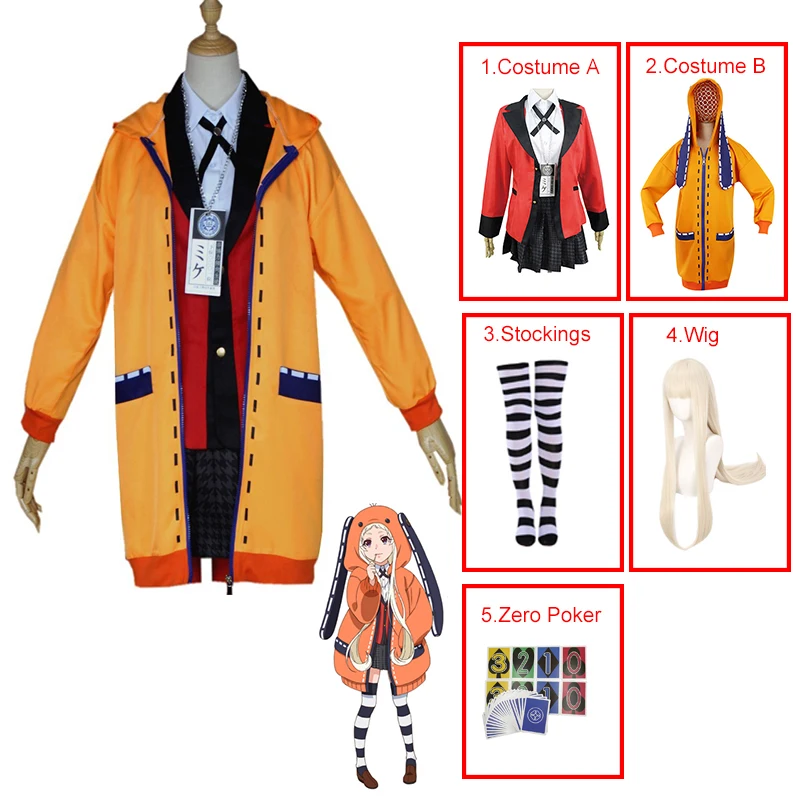 Carnival Kakegurui Jabami Yumeko Yomoduki Runa Cosplay Costume For Women Coat Wig Shoes Halloween Costume For Women Carnival