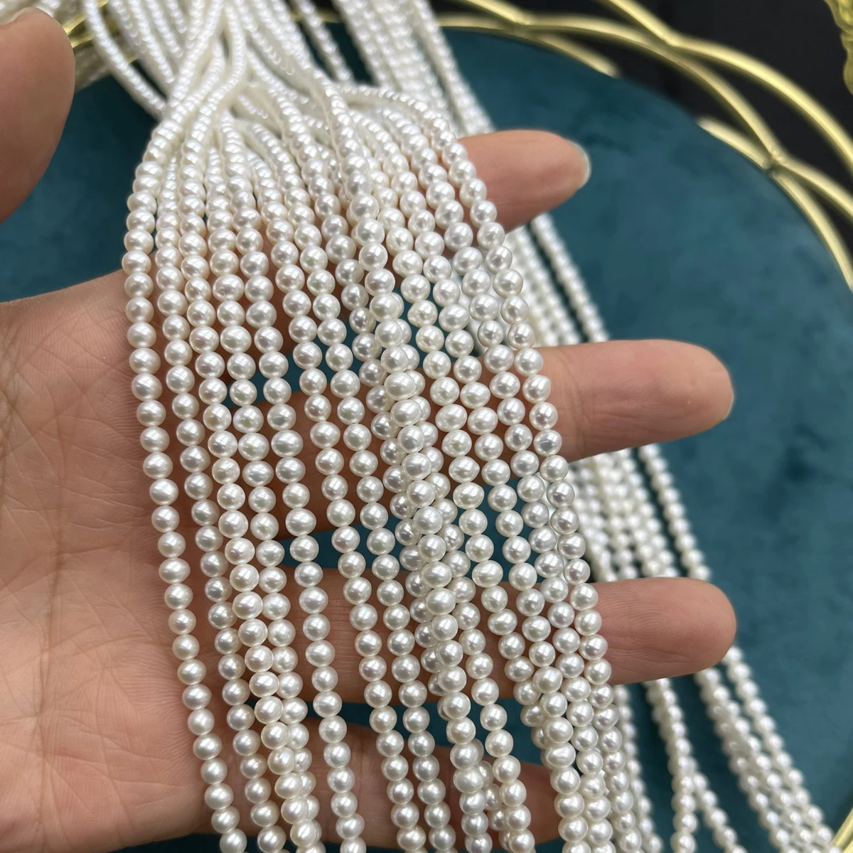 

Nearround Pearl Natural Freshwater Pearl Isolation Pearl 3-4mm For Jewelry Making DIY Necklace Earrings Bracelet Accessory