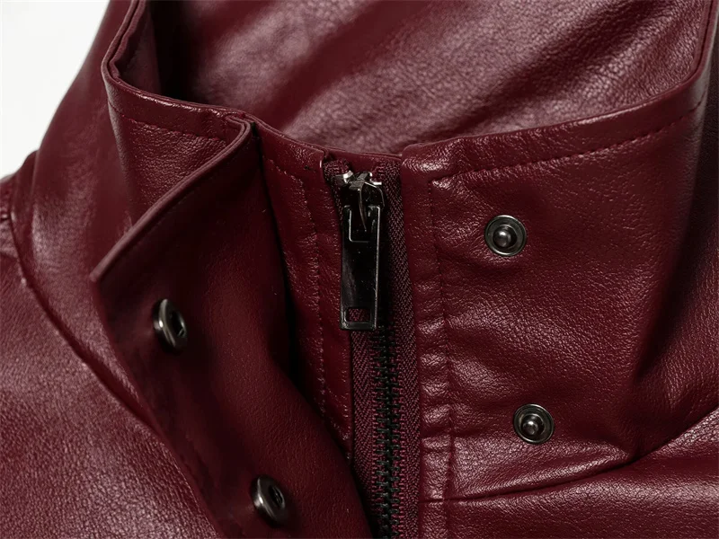 Guobioziy 2026 Autumn Slim Fit PU Leather Jacket Women Belted Waist Stand Collar Coat For Elegant Office Lady Work Wear