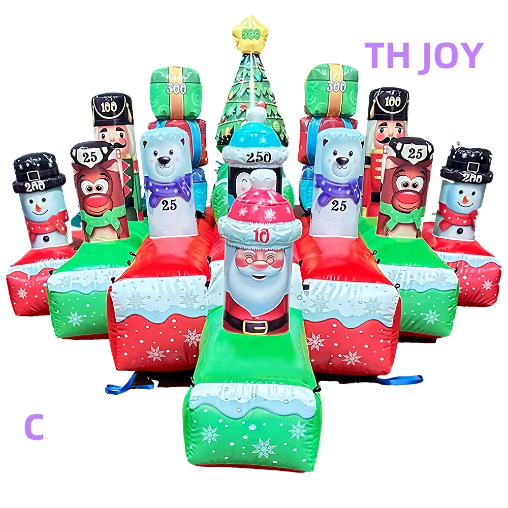 2025 Lustiges Rentier-Ring-Wurf-Ring-Spiel, Weihnachten, aufblasbares Hoop-Wurf-Partyspiel für Kinder und Erwachsene