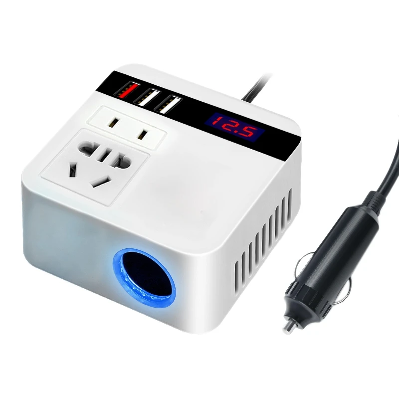 

300W Power Inverters 12V/24V Dc Inverter 3 USB Car Charge Battery Quick Charge Converter Accessories White US