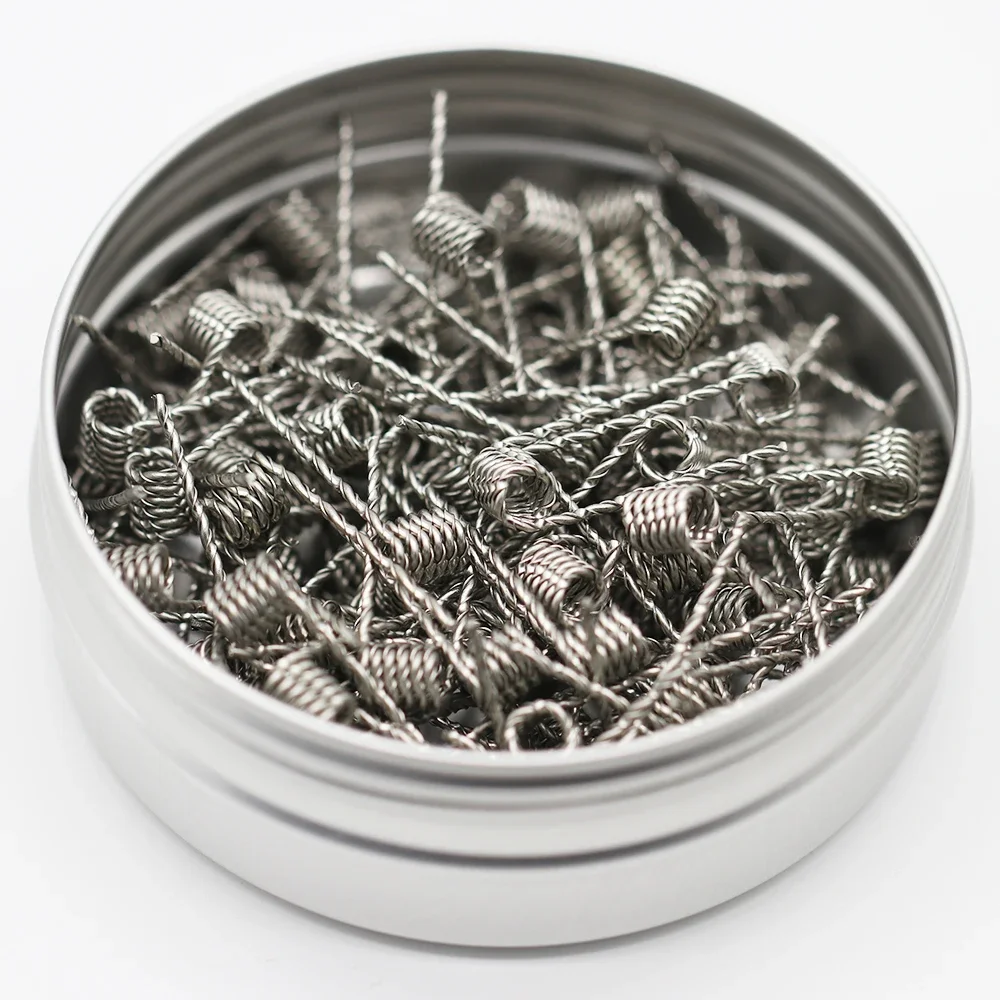 50PCS/Box Premade Coils Clapton, Fused Clapton, Flat Clapton, Juggernaut, Tiger Resistance Wire