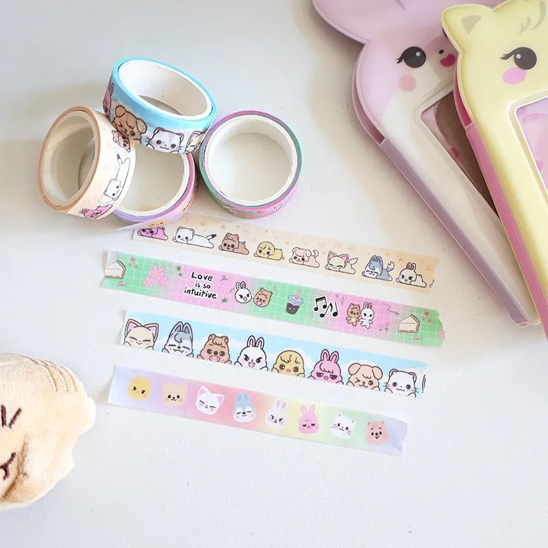 Stray Kids Animal Plastic and Paper Tape Skzoo Cute Animal Decorative Tape Booklet Children's Birthday Gifts