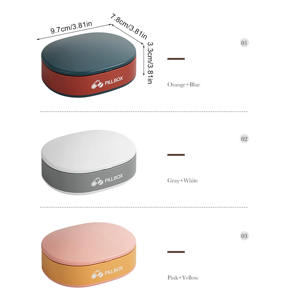 Travel Pill Organizer, 6 Compartments Portable Pill Case, Small Pill Box for Pocket Purse Portable Medicine Vitamin Container