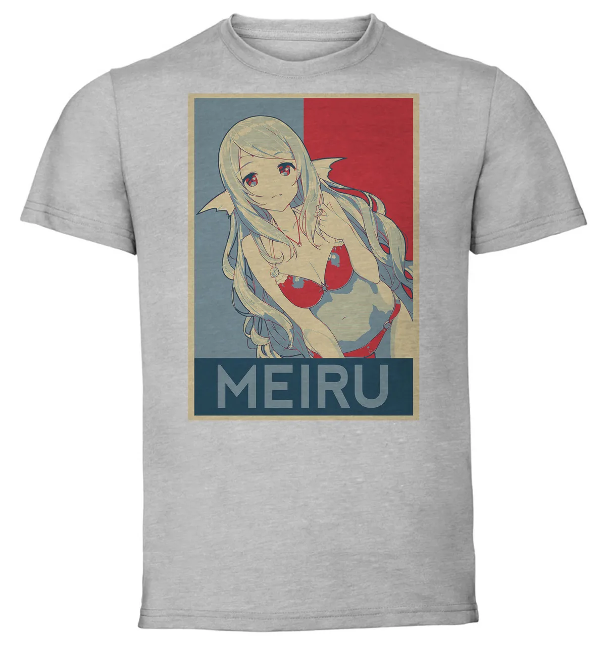 Camiseta Unisex de color gris, camisa de manga corta, Arifureta, Meiru, Melusine