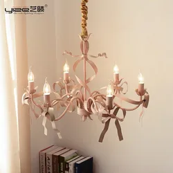Modern Princess Room Pendant Lights Pink Bow Pendant Lights Kids Room Lights Girls Room Bedroom Clothing Store Pendant Lamp