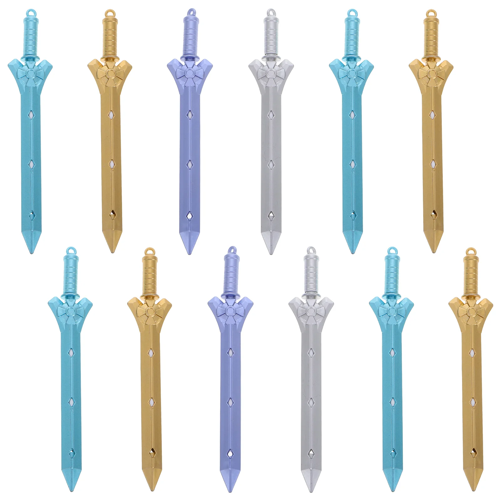 

12 Pcs Creative Sword Pen Signature Stationery Gel Brush Sword-shaped Swords Pens for Writing Plastic School Student Use