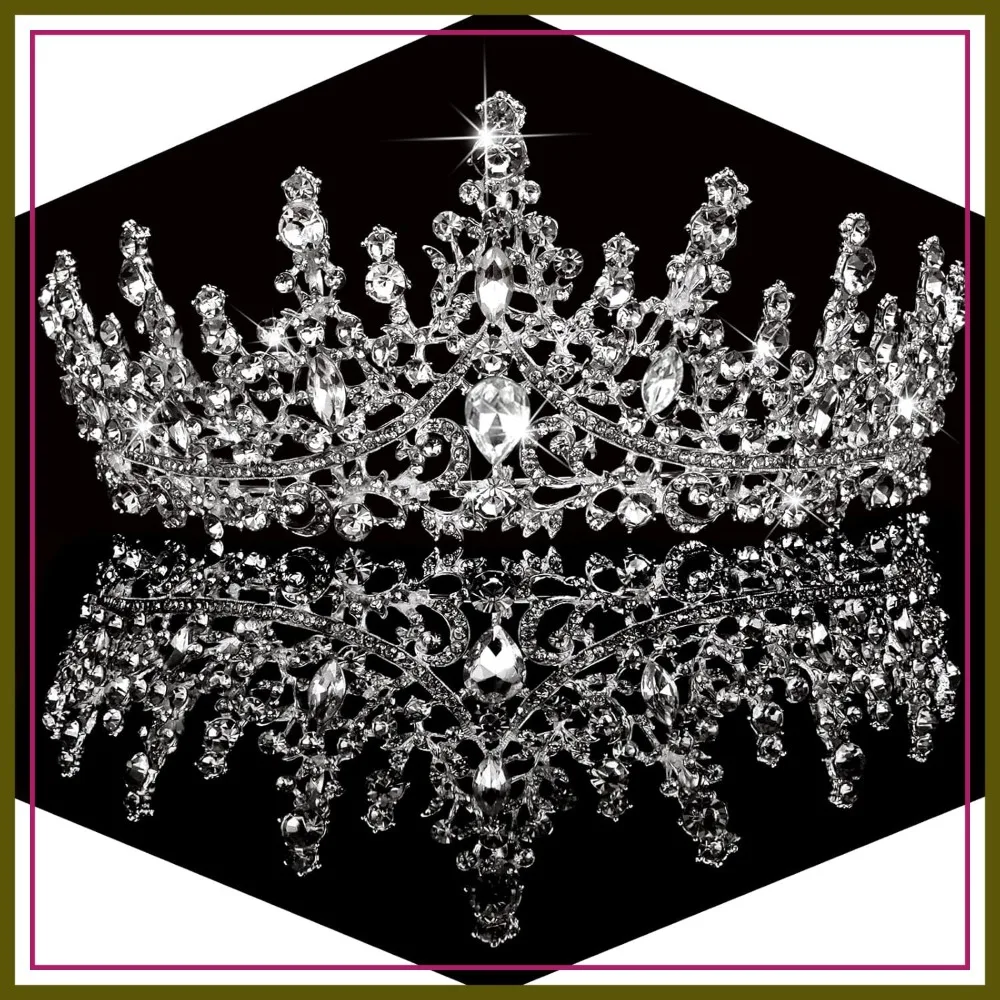Tiaras y Coronas de Cristal Plateadas para Novias, Reinas, Quinceañeras, Diademas para Cumpleaños, Bailes de Graduación y Fiestas