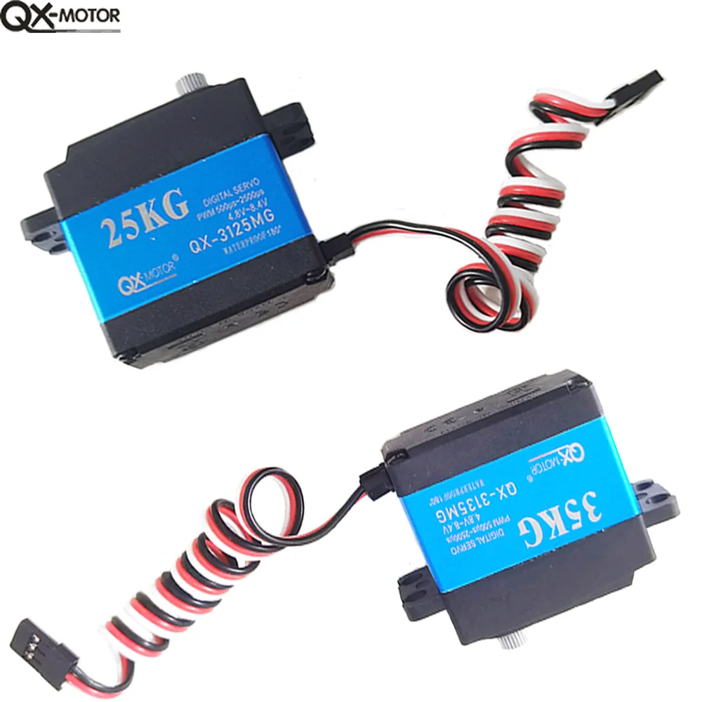 Um servo à prova d'água de alto torque QX 35kg 30kg 25kg 20kg engrenagem de metal de alta velocidade servo baja servo digital para 1/8 1/10 escala RC carros