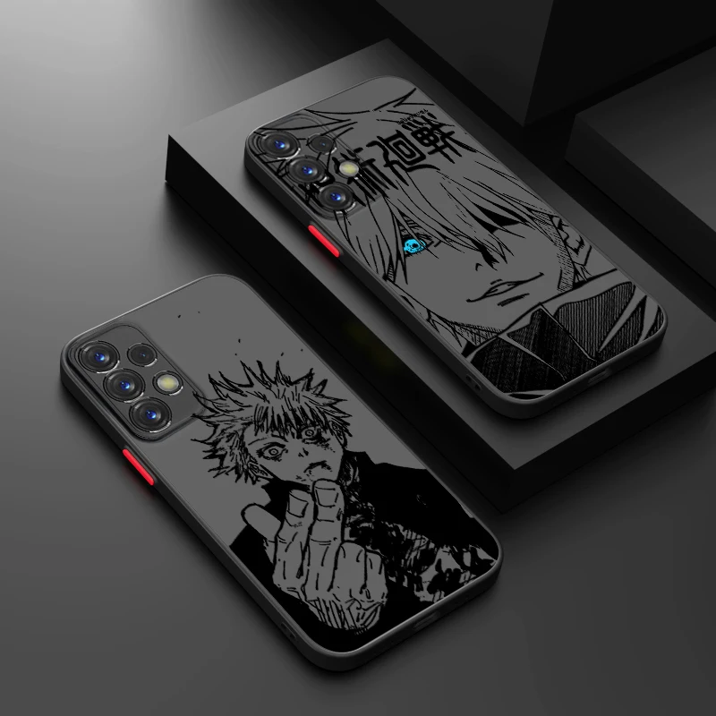 Anime Gojo Jujutsu Kaisen For Samsung Galaxy S24 S23 S22 S21 S20 S10 S9 Ultra Plus FE Frosted Translucent Phone Case