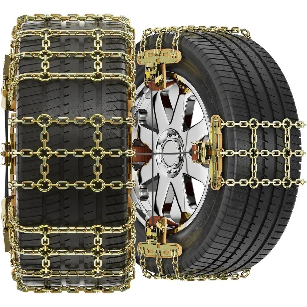 

H&ZT 8 Packs Snow Chains for Cars, Antiskid Tire Metal Chains for Winter Emergency, Anti-Slip wheel Chains, For 215mm-285mm Tire