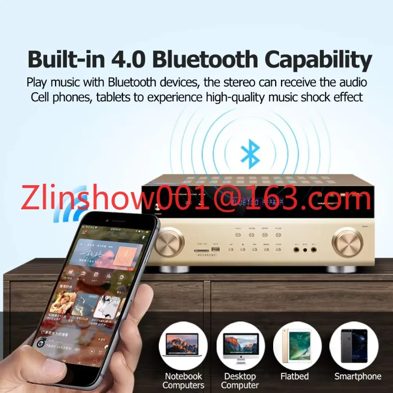 AMPLIFICADOR DE POTENCIA DE Audio DT5.1B HiFi 5,1 BT 5,0 amplificador AV Home Theater Subwoofer Amplificador de Audio