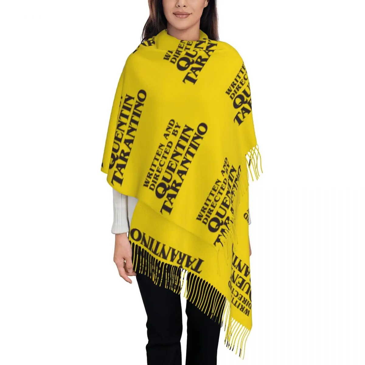 Written And Directed By Quentin Tarantino Scarf Tassel Scarves for Women Soft Warm Shawls and Wraps Large Fall Winter Shawl Wrap