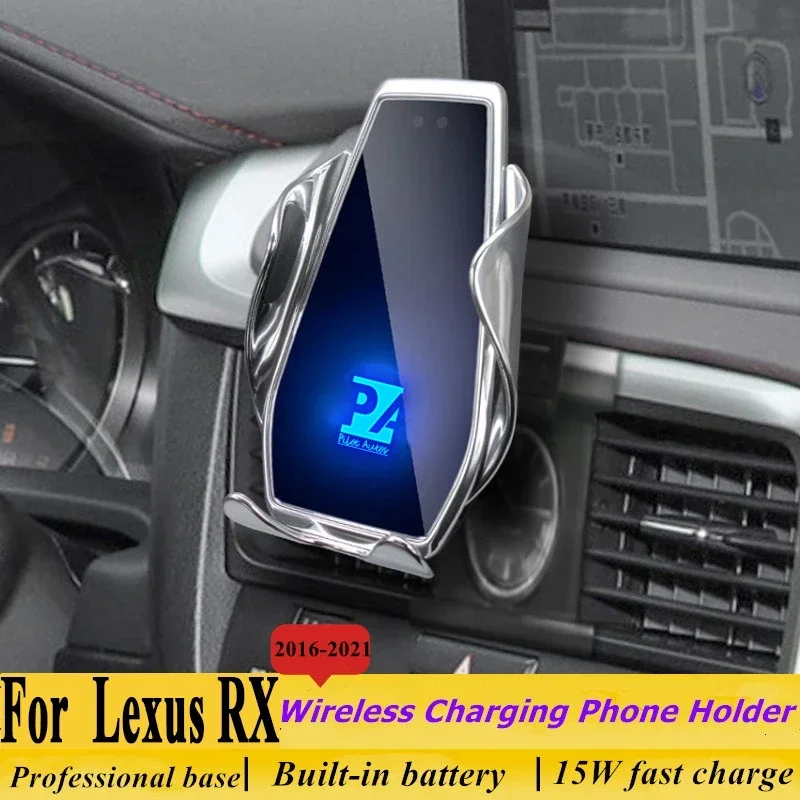 

2016-2021 For Lexus RX Mobile Phone Holder Wireless Charger Car Mount Navigation Bracket GPS Support 360 Rotating