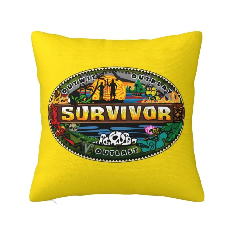 Adventure Game TV Show Survivor Throw Pillow Case 66*66cm Sofa Cushion Cover Soft Polyester Pillowcase Double-sided Printing