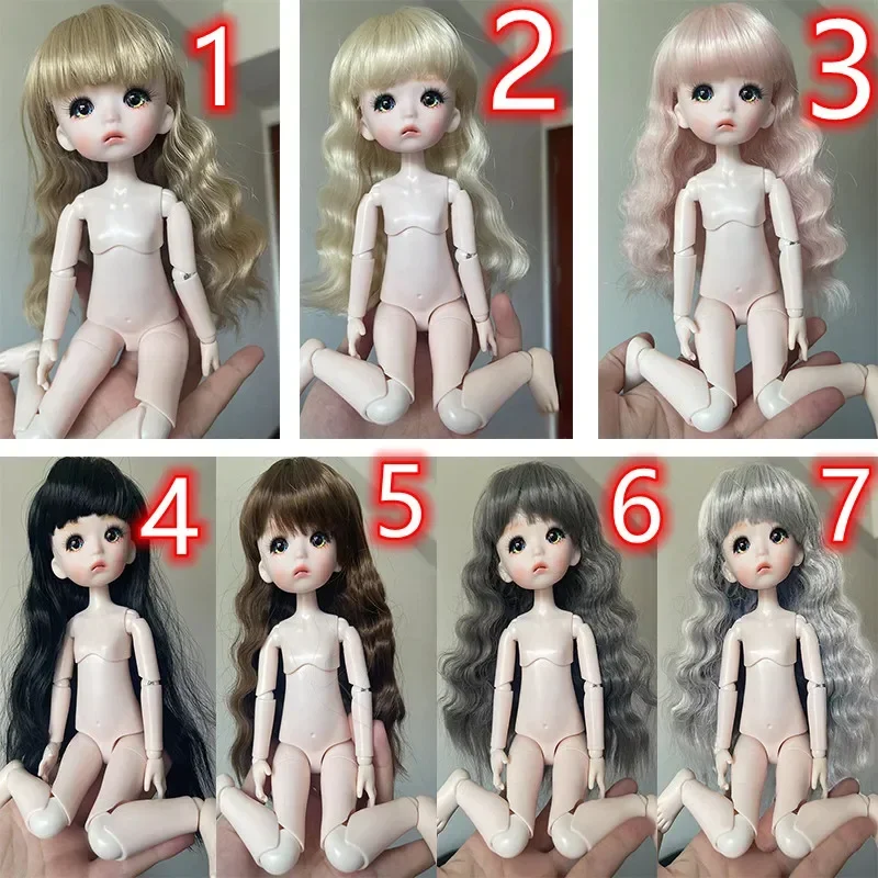 28cm Pink Skin 1/6 Bjd Doll Full Set Princess Doll Mechanical Joint Body Handmade DIY Makeup Dolls Kids Girls Dolls Toy Gift