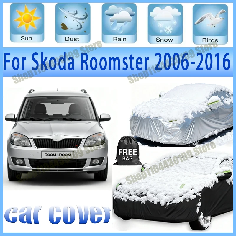 

For Skoda Roomster 2006-2016 2015 Car Cover Waterproof UV Protection All Weather Dustproof Snow Rain Cover 190T Polyester