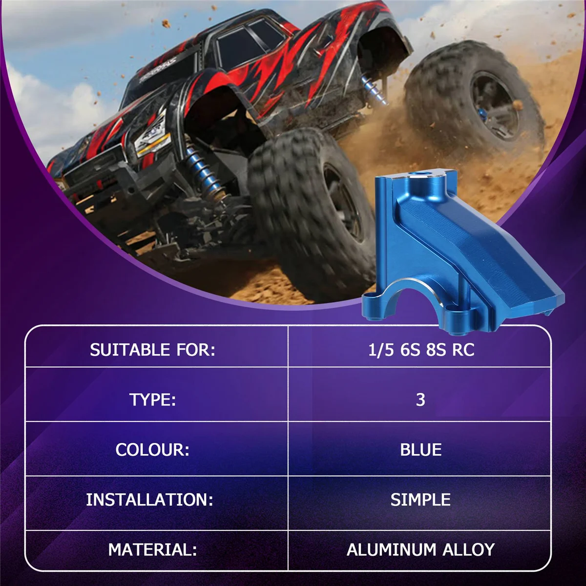 BFYL-Cubierta de caja de cambios de cubierta diferencial delantera/trasera de metal para 1/5 Traxxas X-Maxx Xmaxx 6S 8S RC Monster Truck piezas de mejora, 3