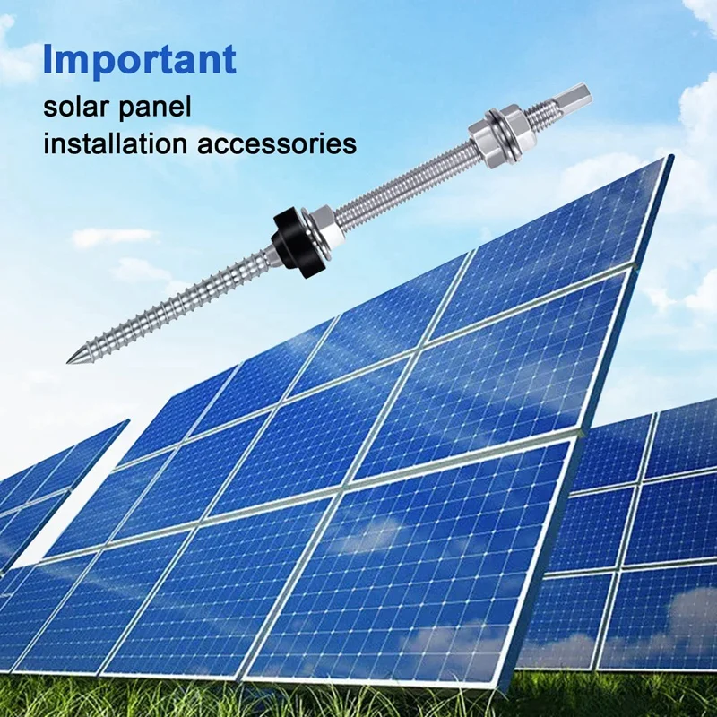 Bulloni appendiabiti in acciaio inossidabile M10 X 200 Mm, preassemblati, V2A, regolabili in altezza, per tetti di montaggio solare fotovoltaico, confezione da 8