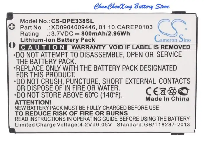 High Quality 800mAh Battery 01.10.CAREP0103, XD0904009446 for Doro HandlePlus 334,HandlePlus 334GSM, honeEasy 334