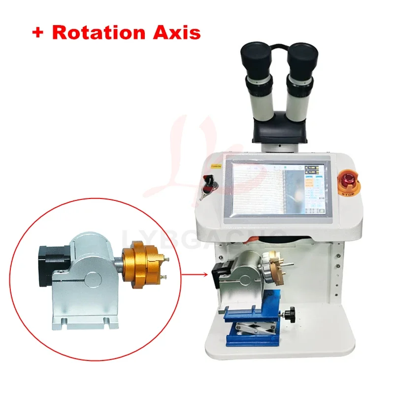 Ювелирный лазерный сварочный аппарат 200 Вт HD с микросенсорным экраном CCD-управление Прецизионный аппарат точечной сварки с кольцом Поворотная ось для золотой цепи