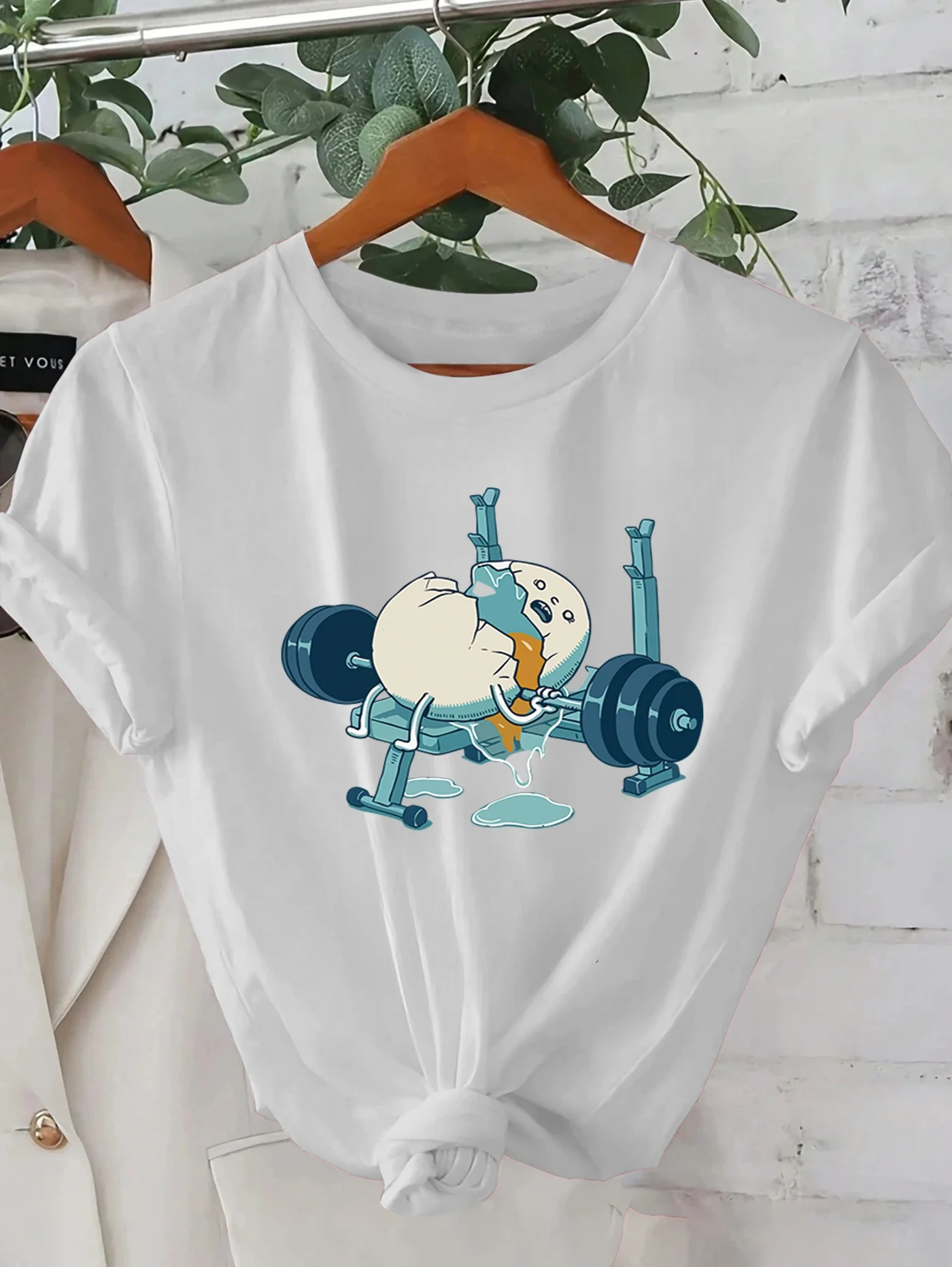 متعة اللياقة البدنية البيض سحق نمط مطبوعة الصيف المرأة تي شيرت أعلى قصيرة الأكمام جولة الرقبة عارضة المرأة التي شيرت الملابس